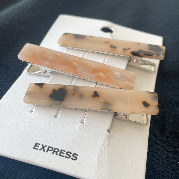 Express Hair Clips - Acrylic Blond Tortoise & Peach - Picture 2 of 4